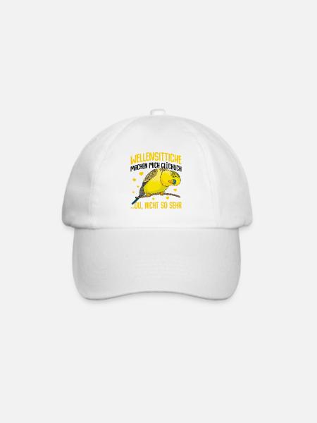 Wellensittich - Baseballkappe - Weiß/Weiß