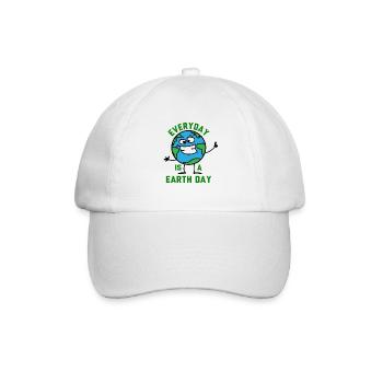 Tag der Erde, Tag der Erde, Tag der Erde, Tag der Erde - Baseballkappe - Weiß/Weiß - Vorne