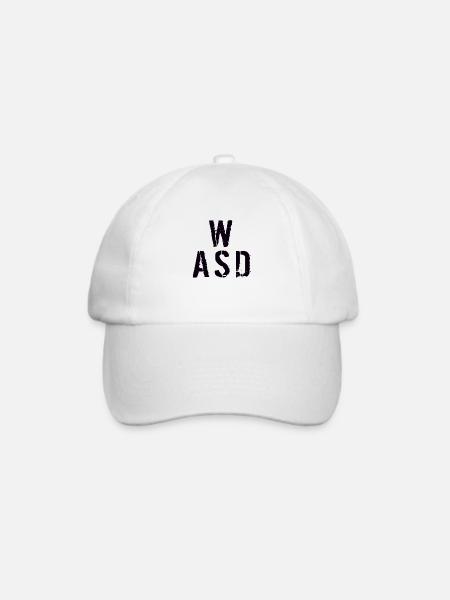 WASD Gaming - Baseballkappe - Weiß/Weiß