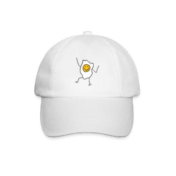 Ei Gelb lustiges Geschenk Eigelb Eier Spiegelei - Baseballkappe - Weiß/Weiß - Vorne
