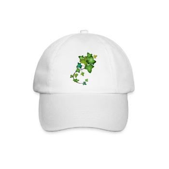 immergrüne leuchtend grüne Efeu Ranke - Baseballkappe - Weiß/Weiß - Vorne