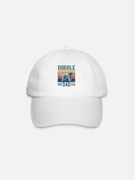 Lustiges Retro Doodle Dad - Goldendoodle Geschenk - Baseballkappe - Weiß/Weiß