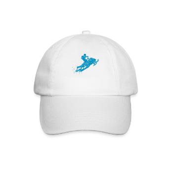 Schneemobil Motorschlitten Geschenk Retro Vintage - Baseballkappe - Weiß/Weiß - Vorne
