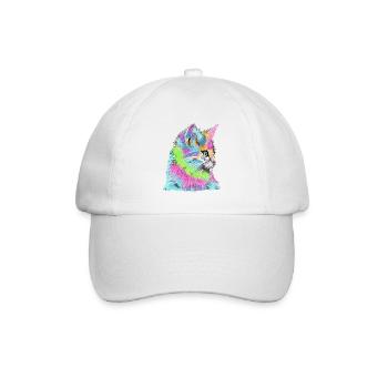 Katze bunt - Baseballkappe - Weiß/Weiß - Vorne