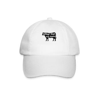 Support Your Local Farmers - Kuh Bauern Landwirte - Baseballkappe - Weiß/Weiß - Vorne