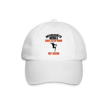 Ski fahren Spruch Skier Skifahren Vater Skifahrer - Baseballkappe - Weiß/Weiß - Vorne