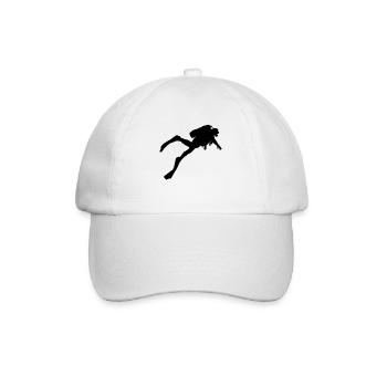 Taucher Silhouette Taucher Entwicklung Urlaub - Baseballkappe - Weiß/Weiß - Vorne