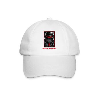 Affe Nadelstreifen Primaten T-shirt für Affen - Baseballkappe - Weiß/Weiß - Vorne