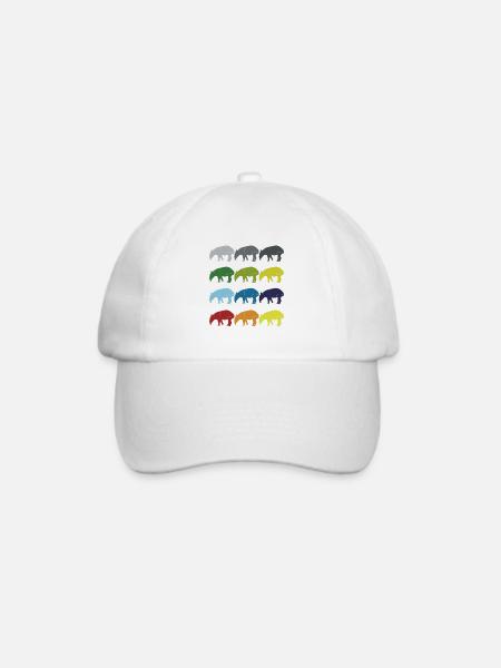 Neon Pop Art Retro Tapir Tier Geschenkidee - Baseballkappe - Weiß/Weiß