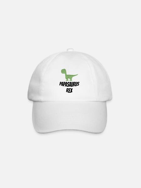 Papasaurus Rex - Baseballkappe - Weiß/Weiß