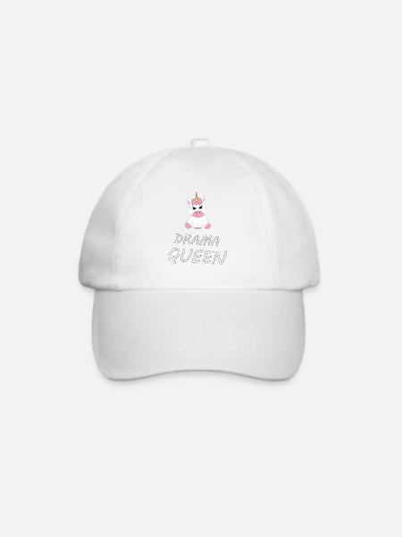 Einhorn Unicorn Drama Queen witziges Geschenk - Baseballkappe - Weiß/Weiß