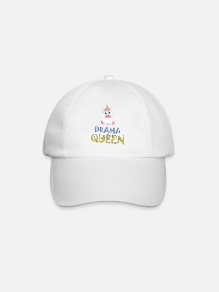 Einhorn Unicorn Drama Queen witziges Geschenk - Baseballkappe - Weiß/Weiß