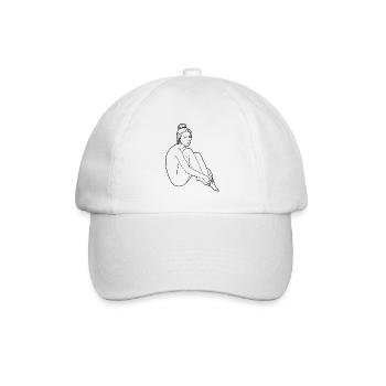 Nackte Frau Silhouette Erotik sexy Girl Sexualität - Baseballkappe - Weiß/Weiß - Vorne