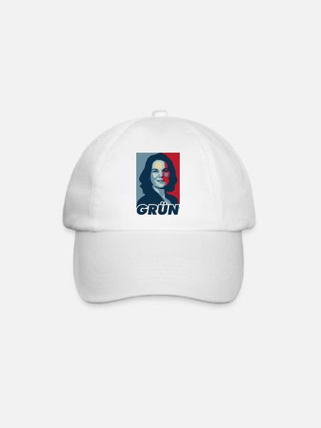 Baerbock Grün Popart - Baseballkappe - Weiß/Weiß
