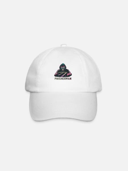 Hacker Phisherman Phishing Design als Geschenk - Baseballkappe - Weiß/Weiß