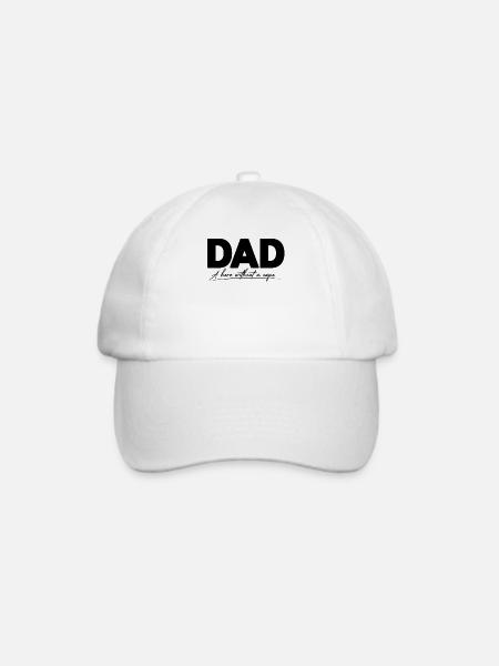 Dad A Hero Without A Cape Fathers Day - Baseballkappe - Weiß/Weiß