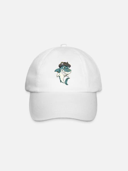 Piraten Geschenk Hai Pirat Fisch Meme Karibik - Baseballkappe - Weiß/Weiß