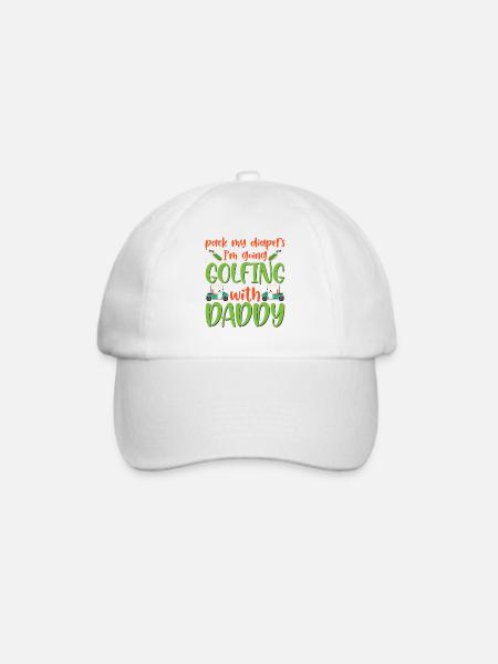 Pack My Diapers I'm Going Golfing With Daddy Baby - Baseballkappe - Weiß/Weiß