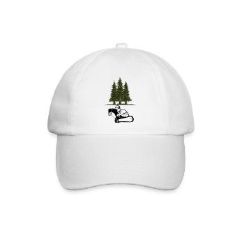 Kettensäge Axt Förster Holzfäller Säge Kette - Baseballkappe - Weiß/Weiß - Vorne