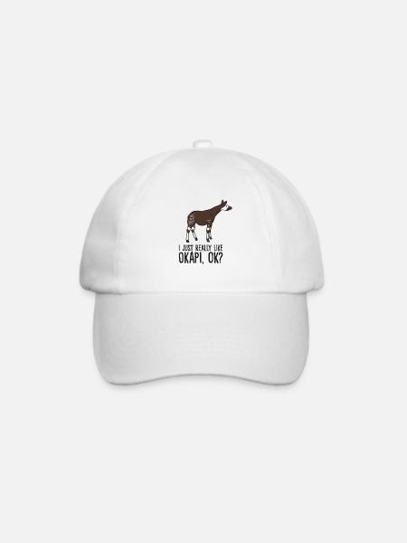Okapi-Liebhaber Ich mag Okapis einfach wirklich - Baseballkappe - Weiß/Weiß