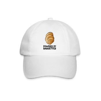 Powered by Baguettes Liebe Baguettes - Baseballkappe - Weiß/Weiß - Vorne