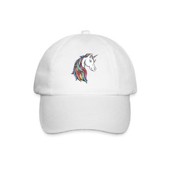 Regenbogen Einhorn Unicorn Rainbow bunte Einhörner - Baseballkappe - Weiß/Weiß - Vorne
