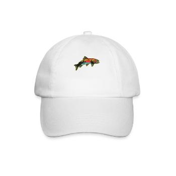 Angeln Angler Fischen Regenbogen Forelle Angel - Baseballkappe - Weiß/Weiß - Vorne