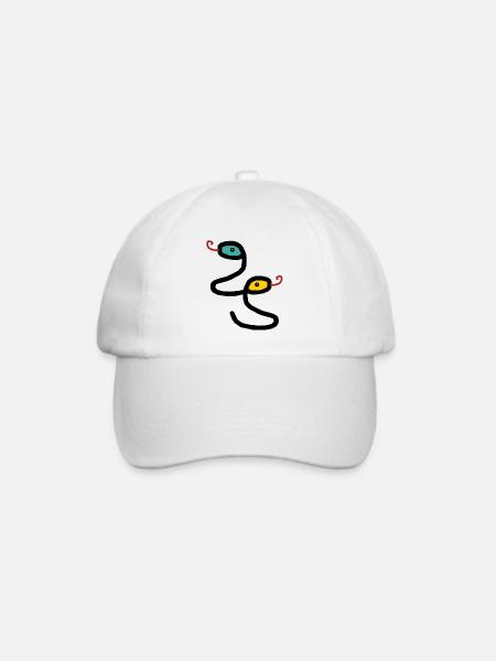 Schlangen Reptilien Amphibien Kinder Schlange - Baseballkappe - Weiß/Weiß
