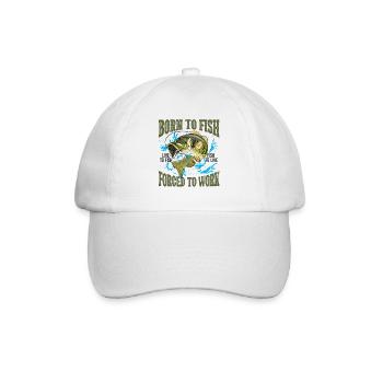 Born To Fish Live To Fish Fish To Live - Baseballkappe - Weiß/Weiß - Vorne