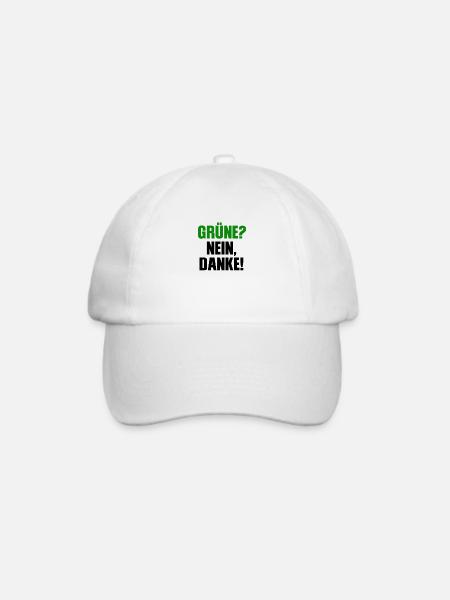 Grün? Nein Danke! Anti Grüne Anti Bearbock - Baseballkappe - Weiß/Weiß