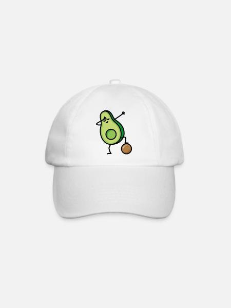 Dab Dabbing Avocado Fußball Fußballspieler Keto - Baseballkappe - Weiß/Weiß