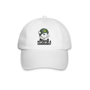 Meine Katze Ist Ein Kommunist - Baseballkappe - Weiß/Weiß - Vorne