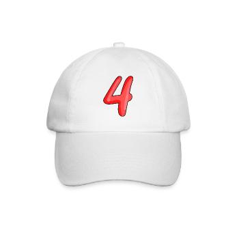 4 - Baseballkappe - Weiß/Weiß - Vorne