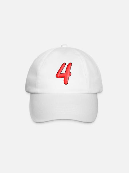4 - Baseballkappe - Weiß/Weiß