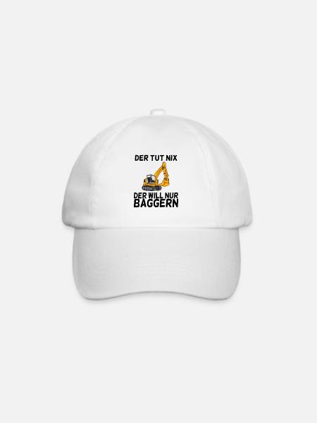 Bagger Spruch Baggerfahrer Baggern - Baseballkappe - Weiß/Weiß