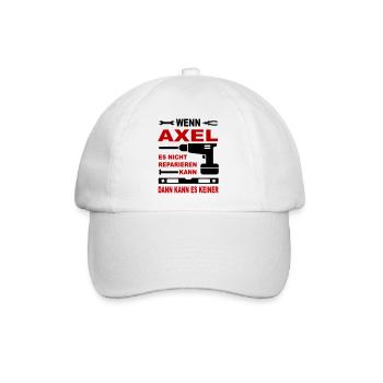 Name Geschenk Namenstag AXEL - Baseballkappe - Weiß/Weiß - Vorne
