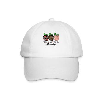 Teach Love Inspire Teacher Life - Baseballkappe - Weiß/Weiß - Vorne