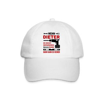 Name Geschenkidee Namenstag DIETER - Baseballkappe - Weiß/Weiß - Vorne