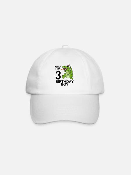 3. Geburtstag - 3 Jahre alt - Kindergeburtstag - Baseballkappe - Weiß/Weiß