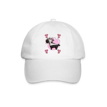 Stinktier Skunk Heart Design - Baseballkappe - Weiß/Weiß - Vorne