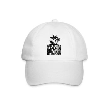 Rhodos Urlaub - Baseballkappe - Weiß/Weiß - Vorne