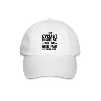 Fahrradfahrer - Baseballkappe - Weiß/Weiß - Vorne