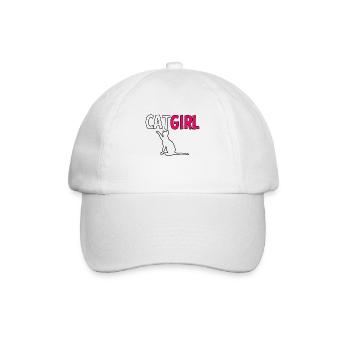 Cat girl Katzendame - Baseballkappe - Weiß/Weiß - Vorne