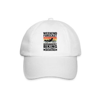 Liegefahrrad Bier Spruch Lustig Hobby Liegerad - Baseballkappe - Weiß/Weiß - Vorne