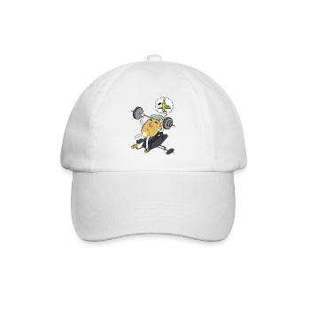 witzige Fitness Geschenke Pommes Workout Fritte - Baseballkappe - Weiß/Weiß - Vorne