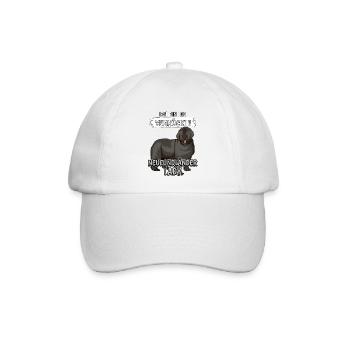 Neufundländer Die verrückte Neufundländer Lady - Baseballkappe - Weiß/Weiß - Vorne