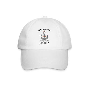 Grömitz Ostsee Spruch Geschenk - Baseballkappe - Weiß/Weiß - Vorne
