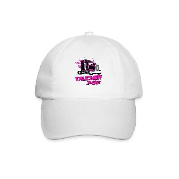 Trucker Babe LKW-Fahrerin Truck Fahrerin Geschenk - Baseballkappe - Weiß/Weiß - Vorne