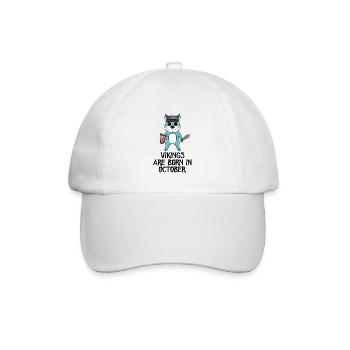 Geburtsmonat Monat Oktober Geschenk - Baseballkappe - Weiß/Weiß - Vorne