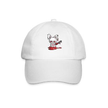 Hase mit Kettensäge - böses Hasi - Baseballkappe - Weiß/Weiß - Vorne